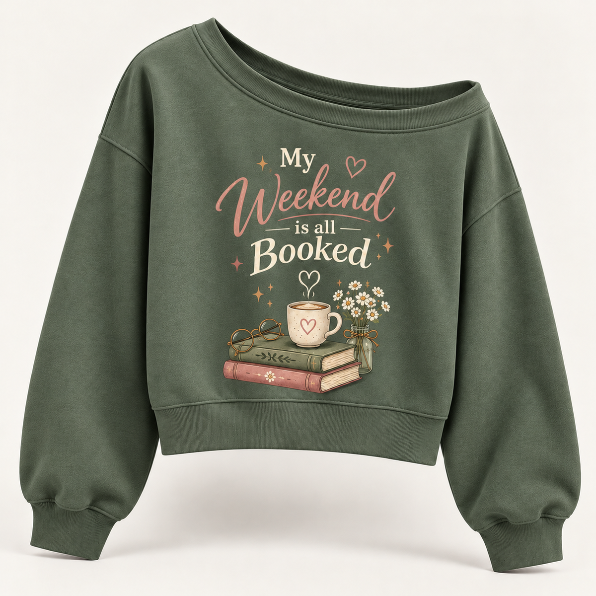 My Weekend Is All Booked – Cozy Reader Sweatshirt