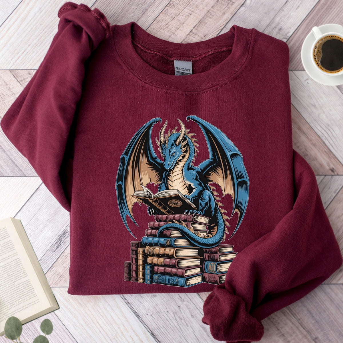 Book Dragon Fantasy Unisex Sweatshirt