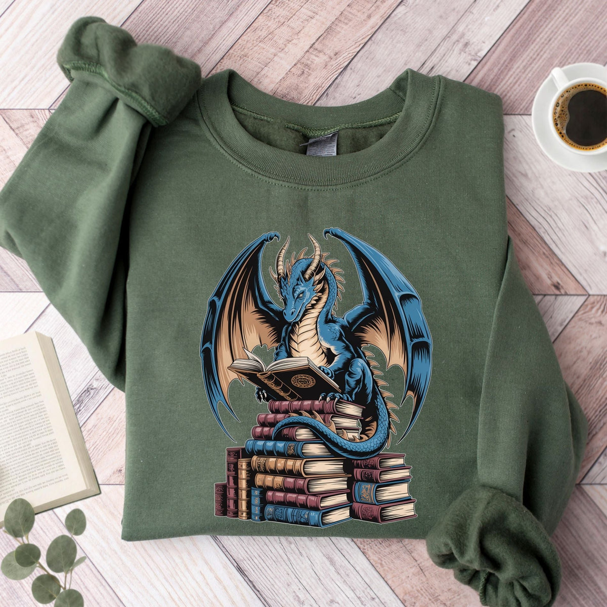 Book Dragon Fantasy Unisex Sweatshirt