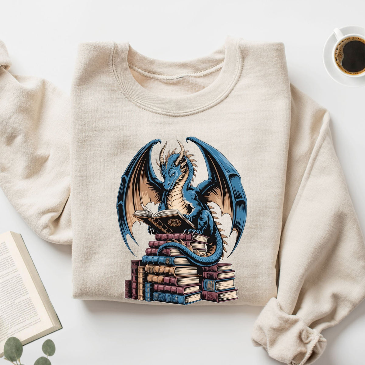Book Dragon Fantasy Unisex Sweatshirt