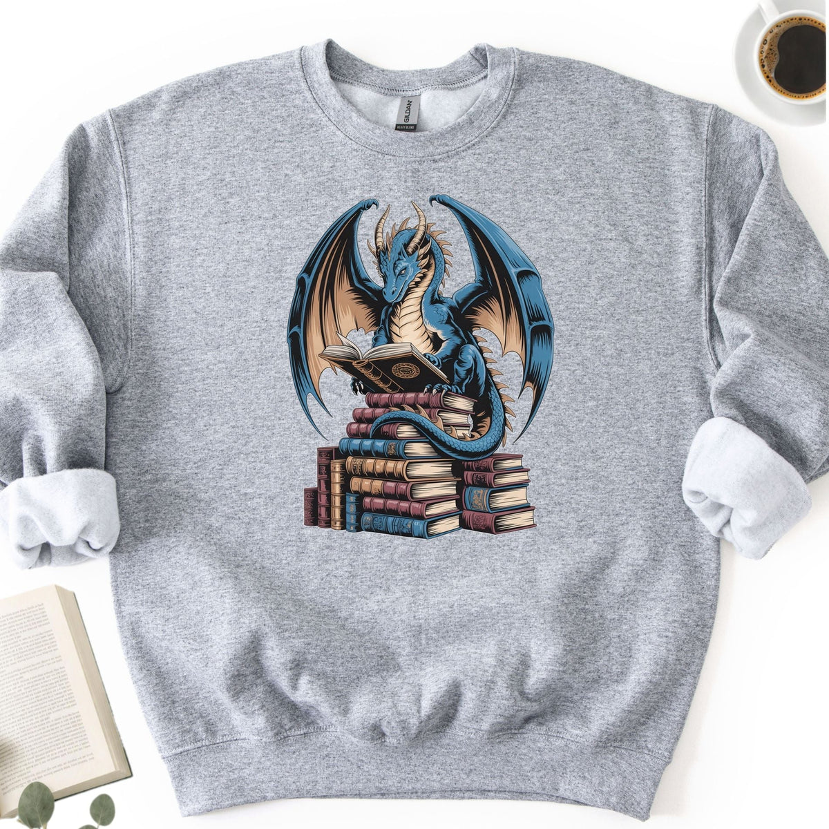 Book Dragon Fantasy Unisex Sweatshirt