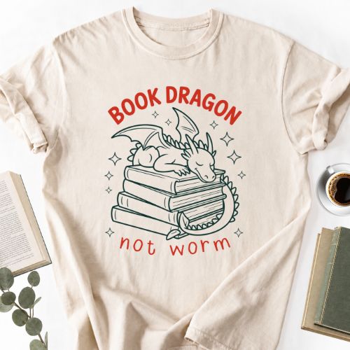 Book Dragon Not Worm Unisex T-Shirt, Funny Book Lover Gift for Readers