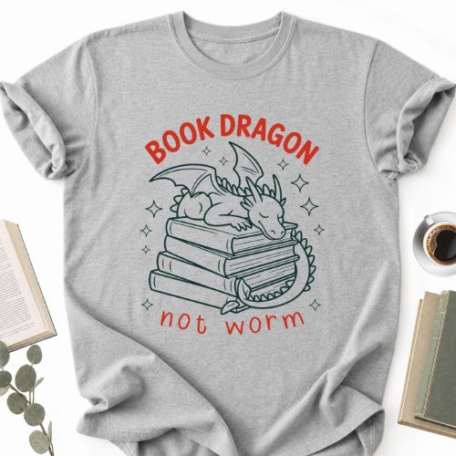 Book Dragon Not Worm Unisex T-Shirt, Funny Book Lover Gift for Readers