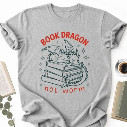 Book Dragon Not Worm Unisex T-Shirt, Funny Book Lover Gift for Readers