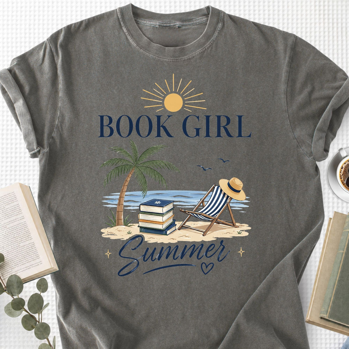 Book Girl Summer Beach Unisex T-Shirt