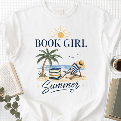 Book Girl Summer Beach Unisex T-Shirt