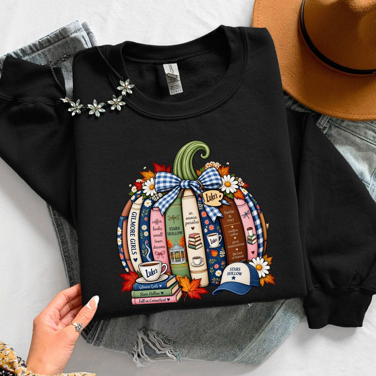 Book Lover Fall Pumpkin Unisex Sweatshirt