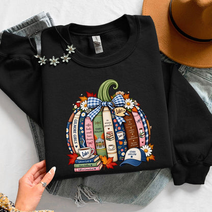 Book Lover Fall Pumpkin Unisex Sweatshirt