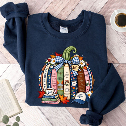 Book Lover Fall Pumpkin Unisex Sweatshirt