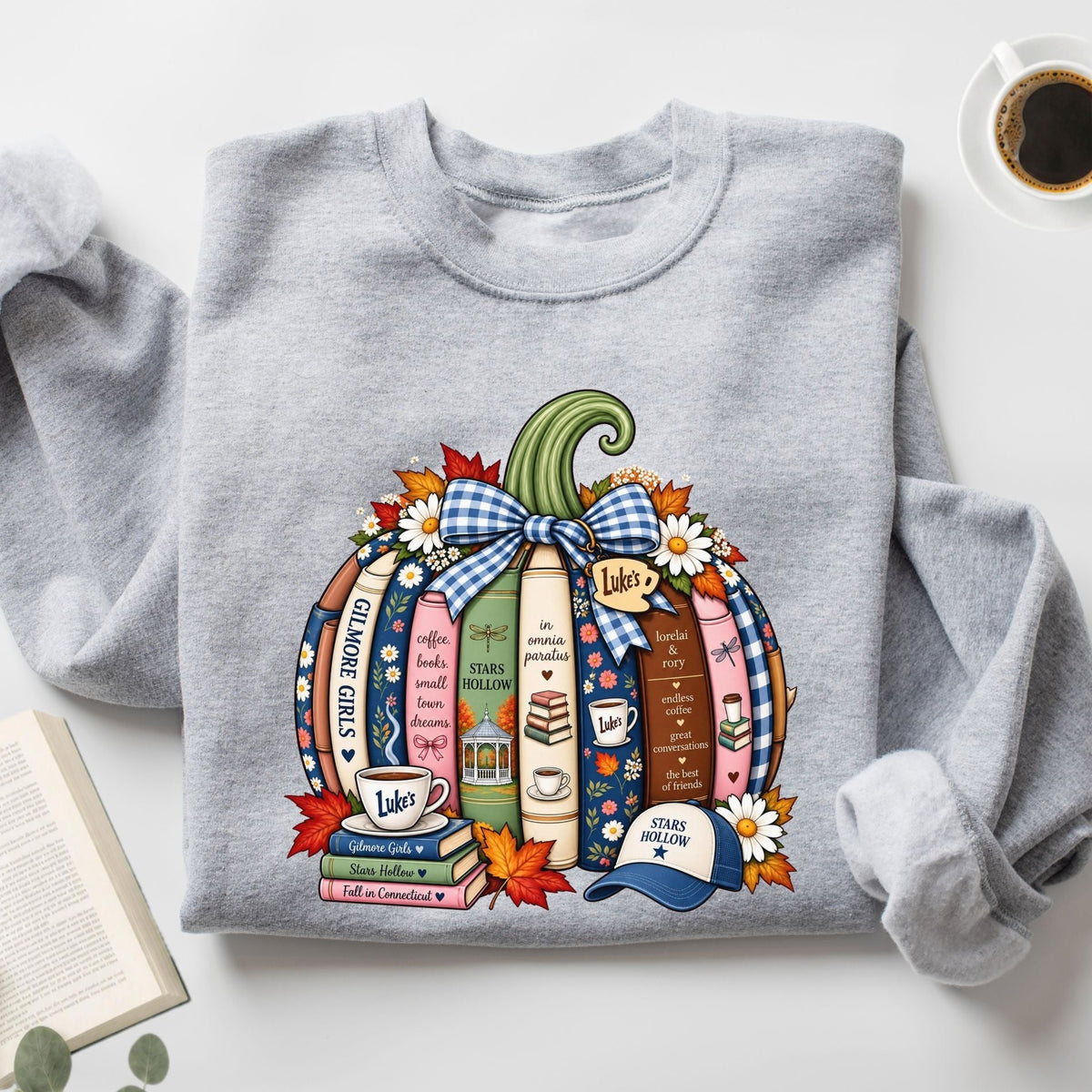 Book Lover Fall Pumpkin Unisex Sweatshirt