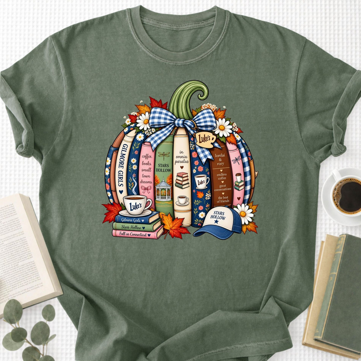 Book Lover Fall Pumpkin Unisex T-Shirt