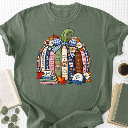 Book Lover Fall Pumpkin Unisex T-Shirt
