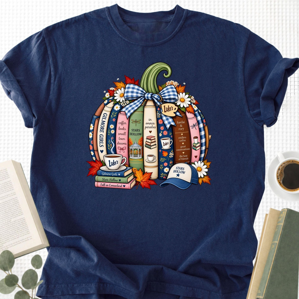 Book Lover Fall Pumpkin Unisex T-Shirt
