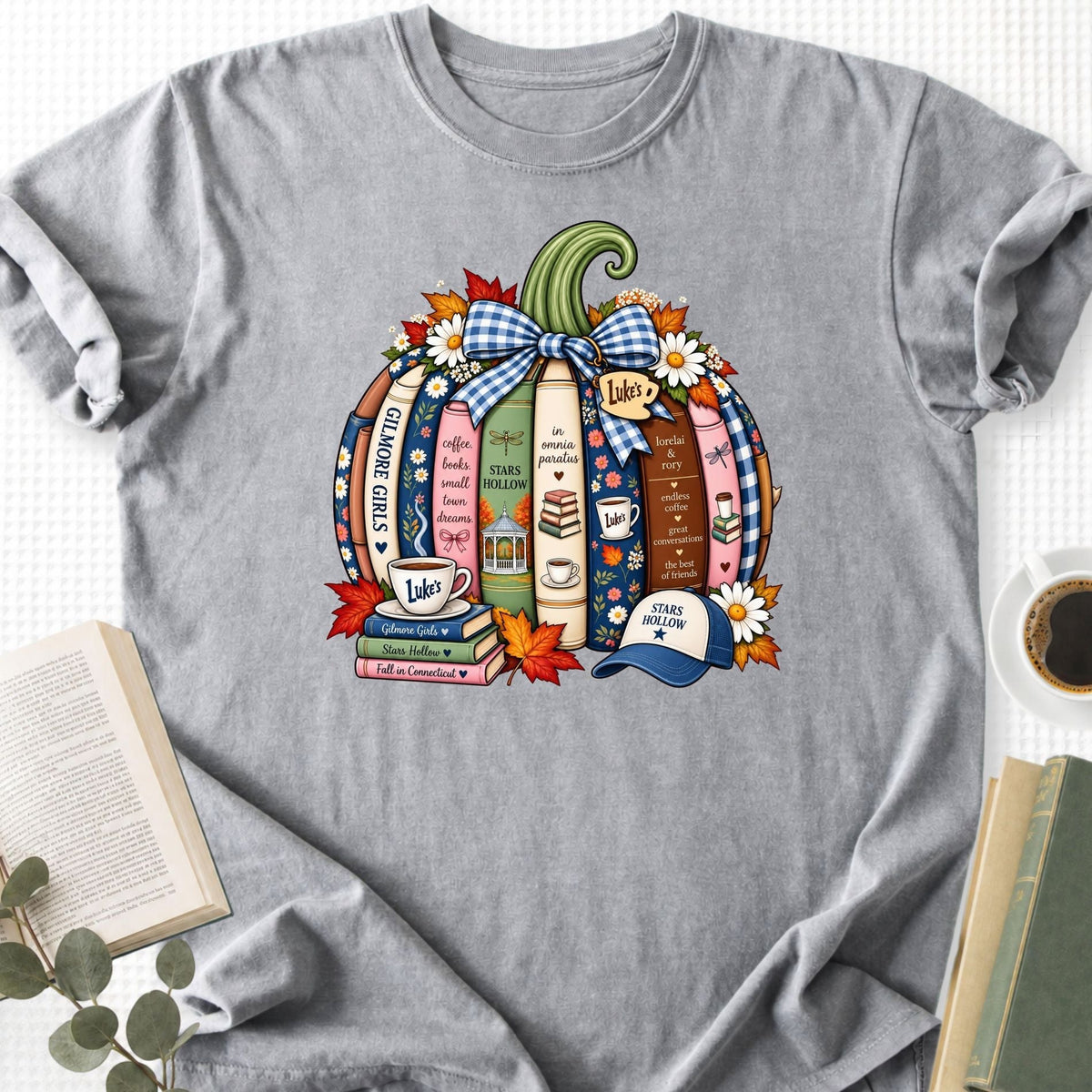 Book Lover Fall Pumpkin Unisex T-Shirt