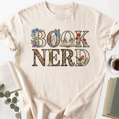 Book Nerd Floral Unisex T-Shirt, Bookworm Gift