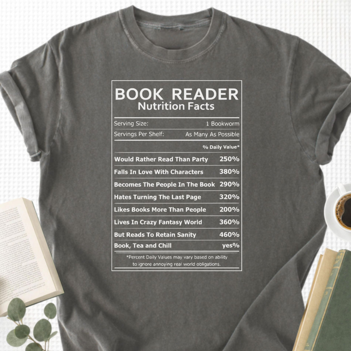 Book Reader Nutrition Facts Unisex T-Shirt