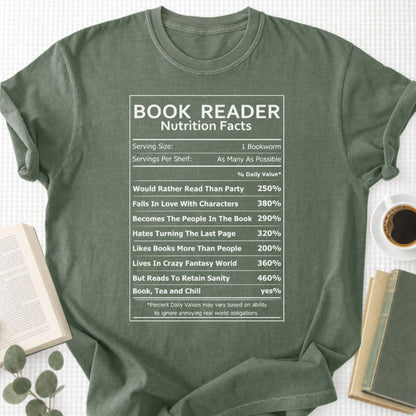 Book Reader Nutrition Facts Unisex T-Shirt