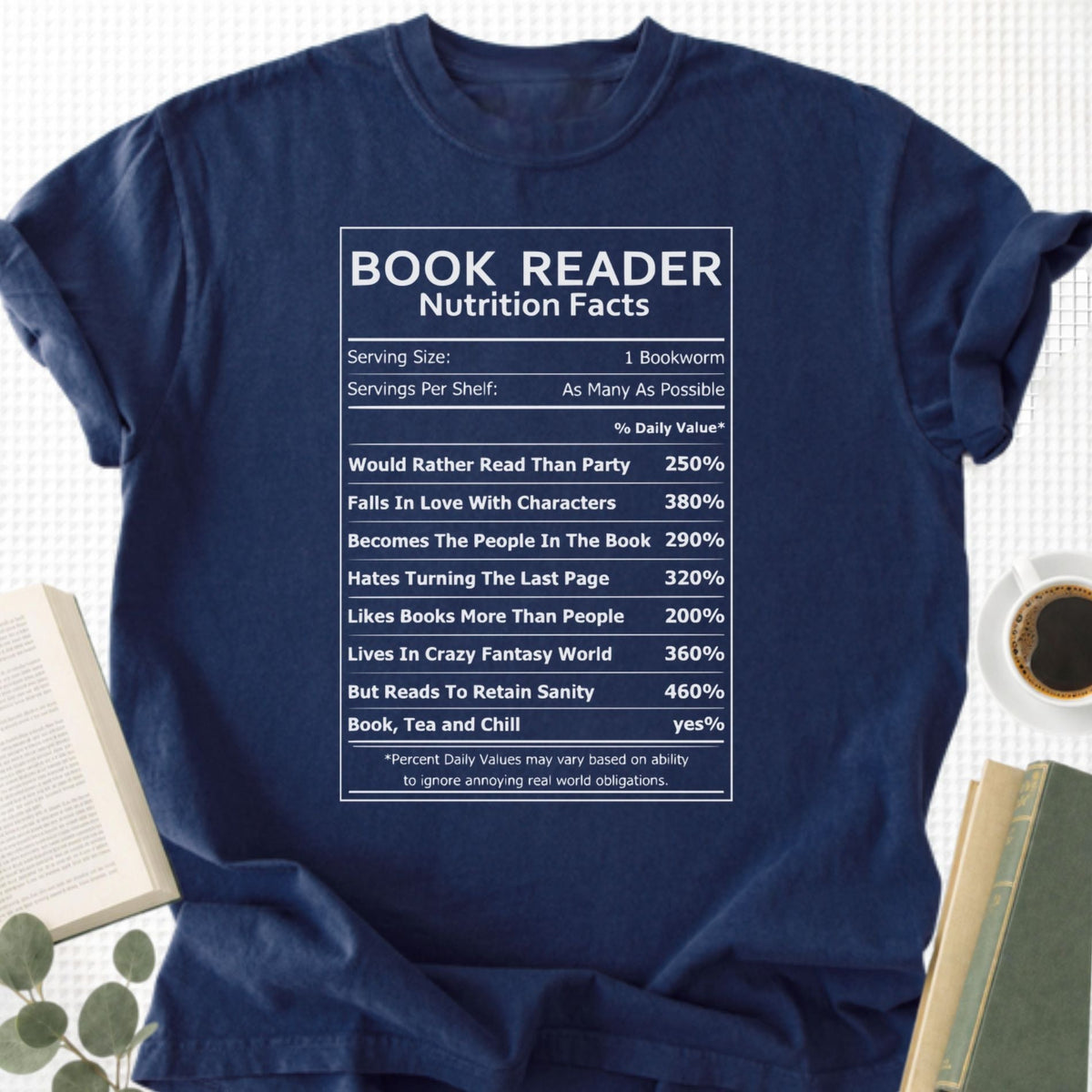 Book Reader Nutrition Facts Unisex T-Shirt