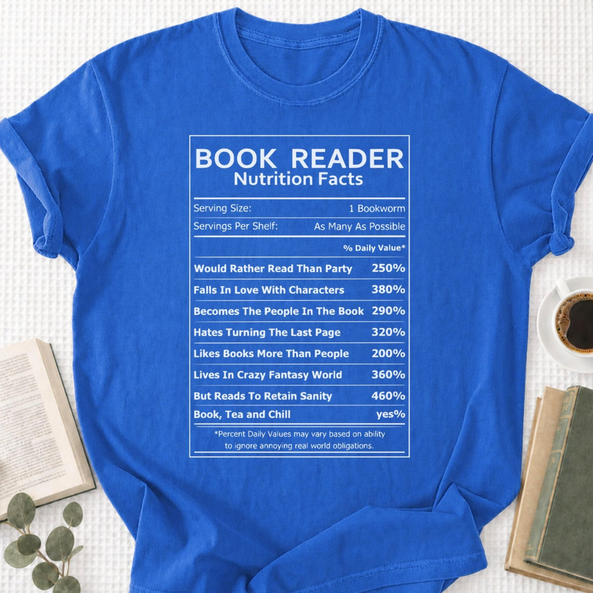Book Reader Nutrition Facts Unisex T-Shirt