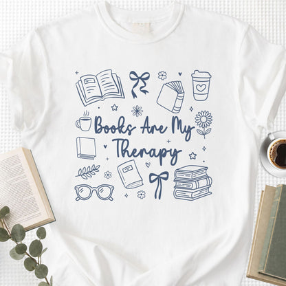 Books Are My Therapy Doodle Unisex T-Shirt