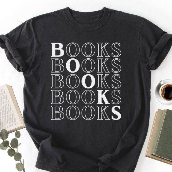 Books Stacked Retro Unisex T-Shirt, Book Lover Gift for Readers