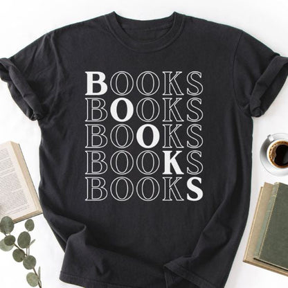 Books Stacked Retro Unisex T-Shirt, Book Lover Gift for Readers