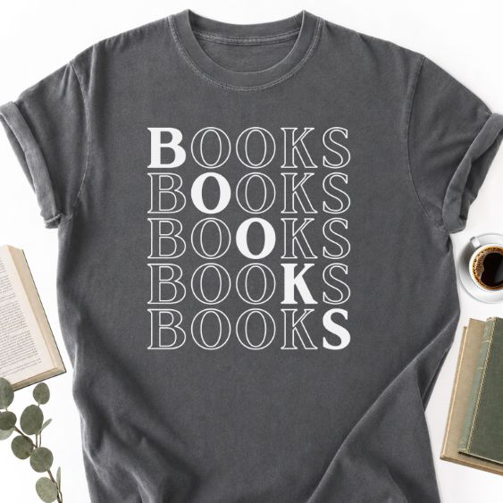 Books Stacked Retro Unisex T-Shirt, Book Lover Gift for Readers