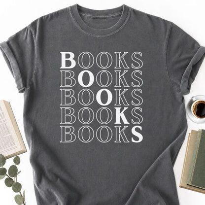 Books Stacked Retro Unisex T-Shirt, Book Lover Gift for Readers