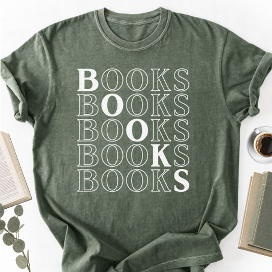Books Stacked Retro Unisex T-Shirt, Book Lover Gift for Readers