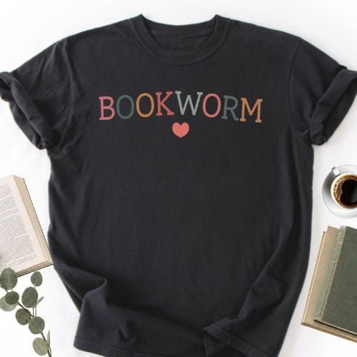 Bookworm Retro Unisex T-Shirt, Bookish Tee Gift