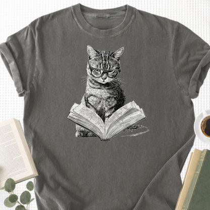 Cat Bookworm Reading Book Unisex T-Shirt