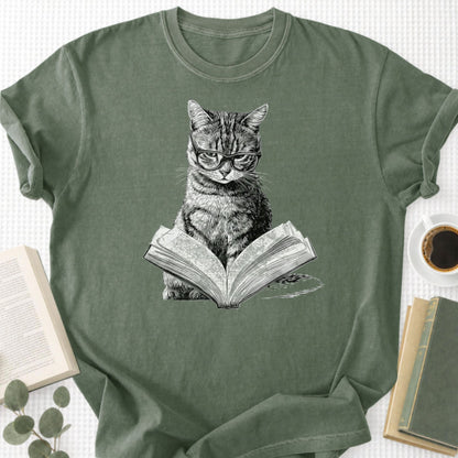 Cat Bookworm Reading Book Unisex T-Shirt