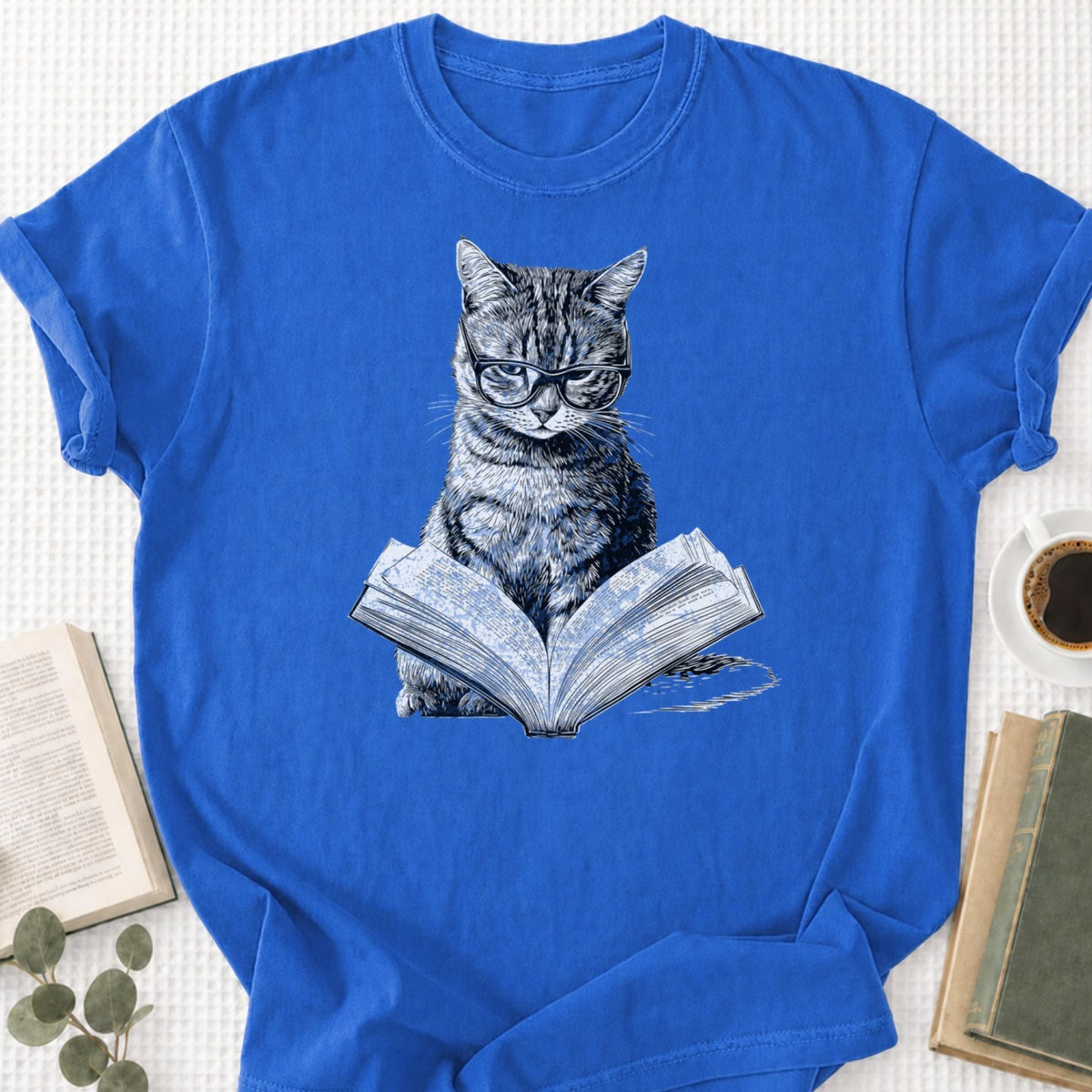 Cat Bookworm Reading Book Unisex T-Shirt