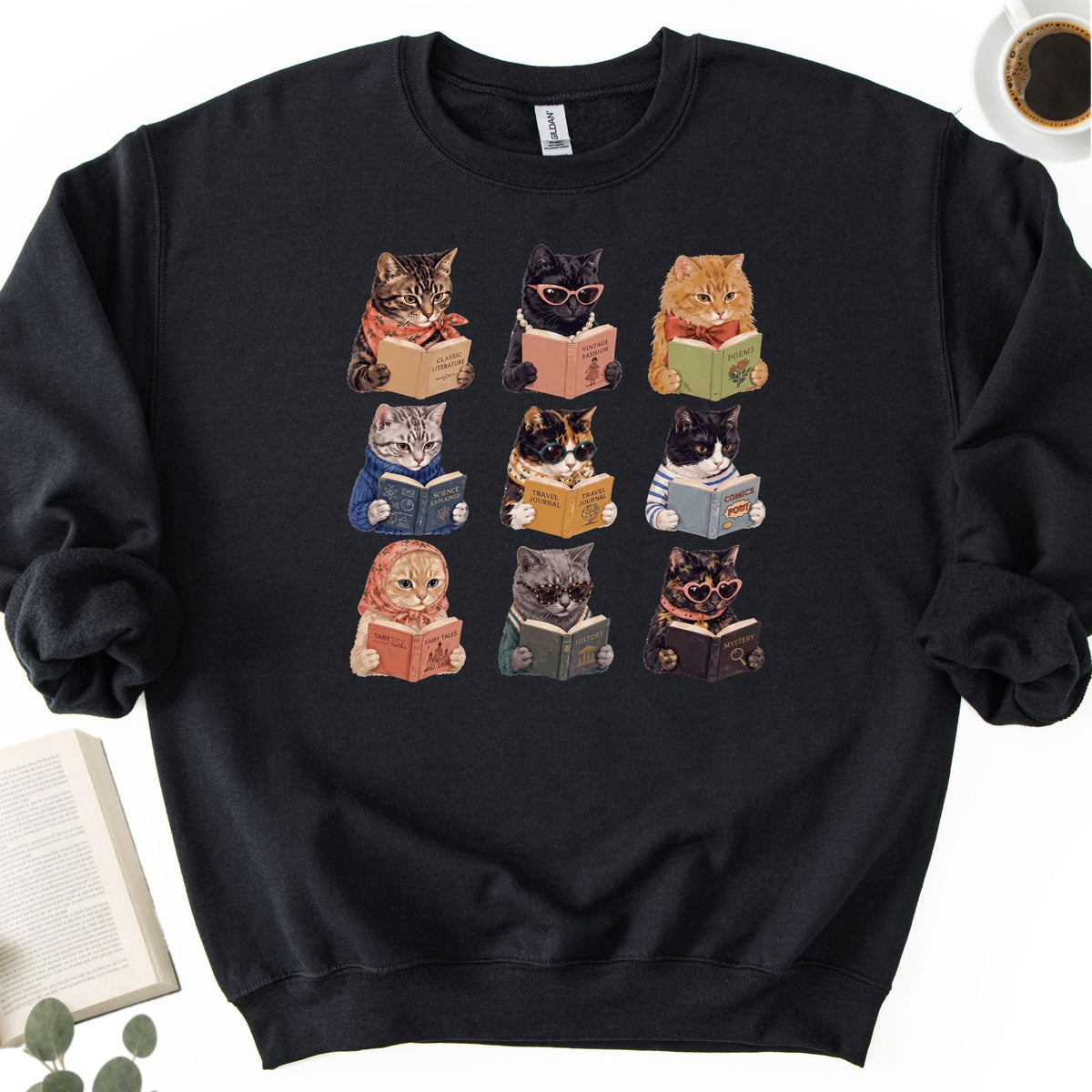 Cats Reading Unisex Sweatshirt