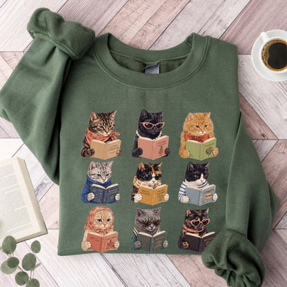 Cats Reading Unisex Sweatshirt