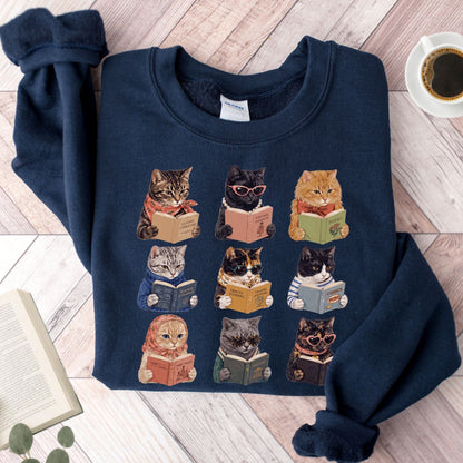 Cats Reading Unisex Sweatshirt