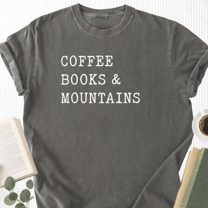 Coffee Books Mountains Unisex T-Shirt