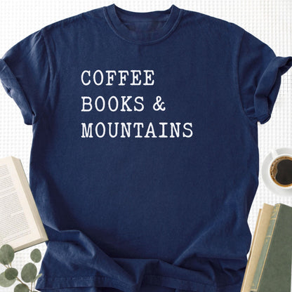 Coffee Books Mountains Unisex T-Shirt