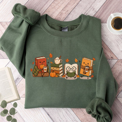 Cozy Book Lover Autumn Reading Unisex Sweatshirt