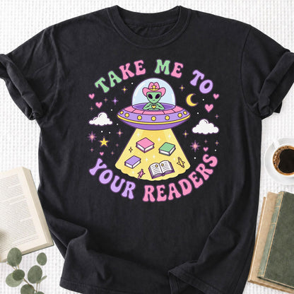 Cute Alien Reading Teacher Unisex T-Shirt