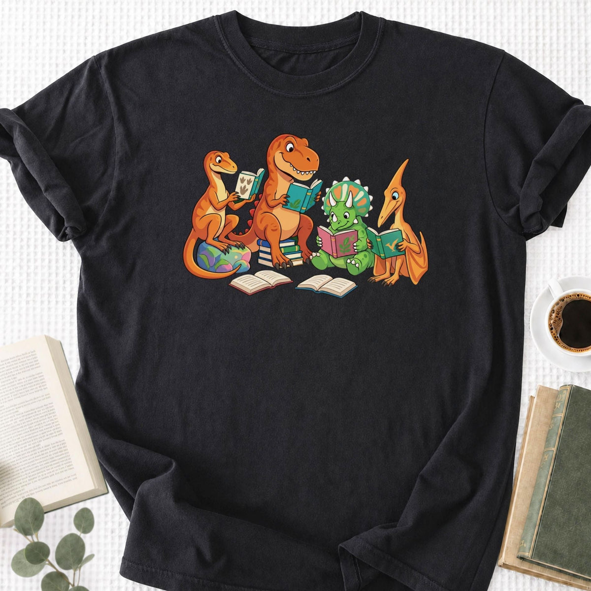 Dinosaur Reading Unisex T-Shirt