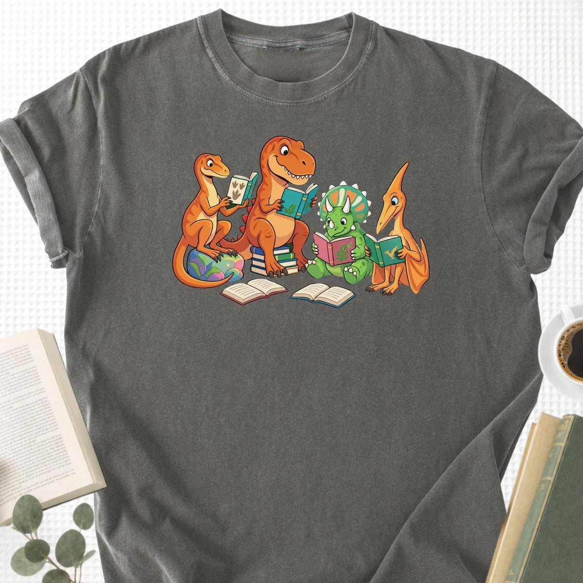 Dinosaur Reading Unisex T-Shirt