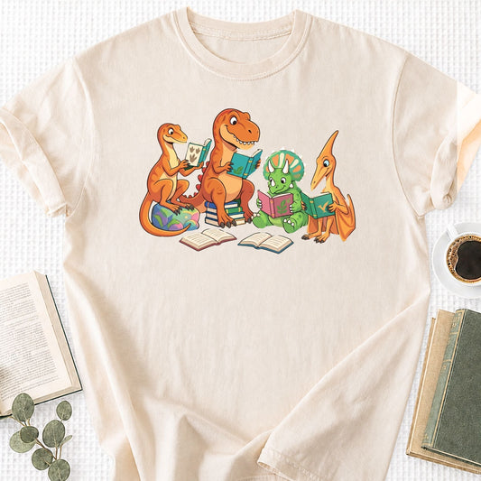 Dinosaur Reading Unisex T-Shirt