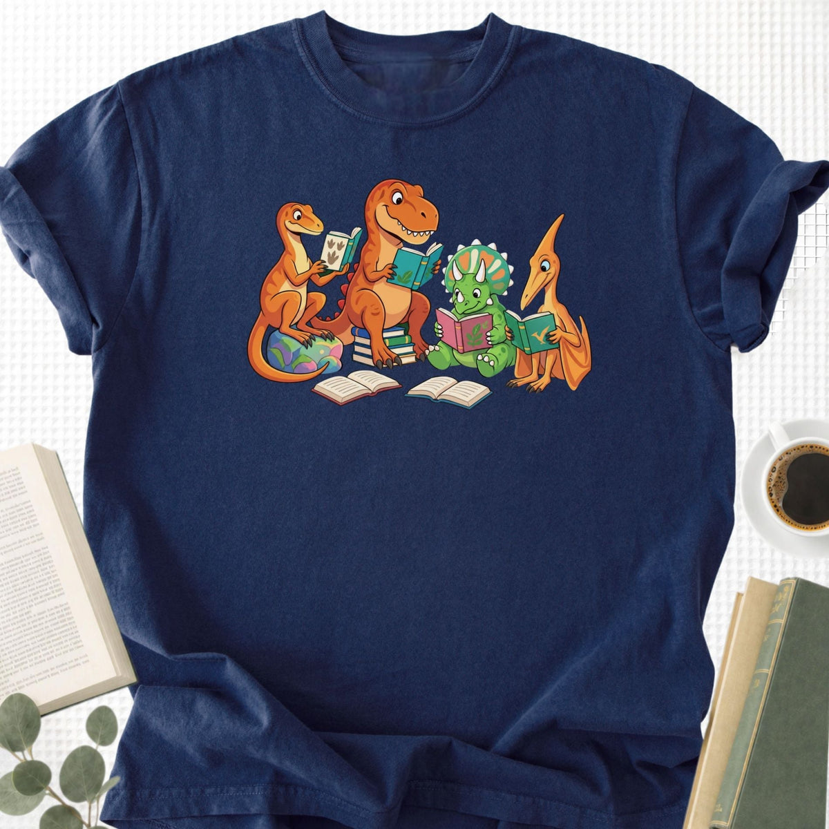 Dinosaur Reading Unisex T-Shirt