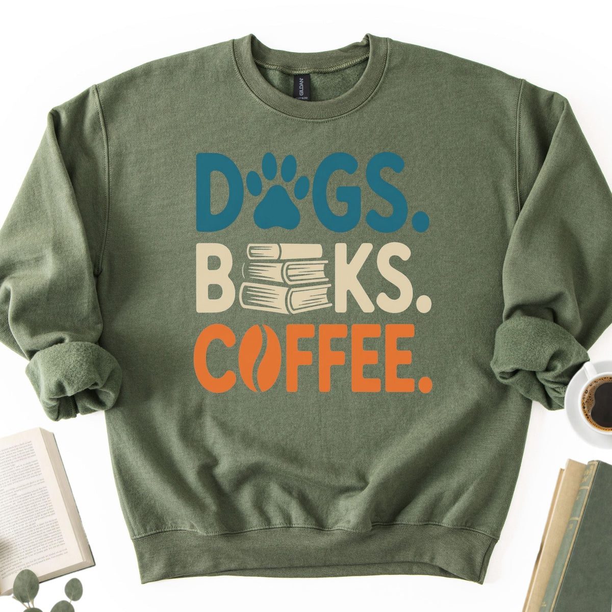 Dogs Books Coffee Unisex Sweatshirt
