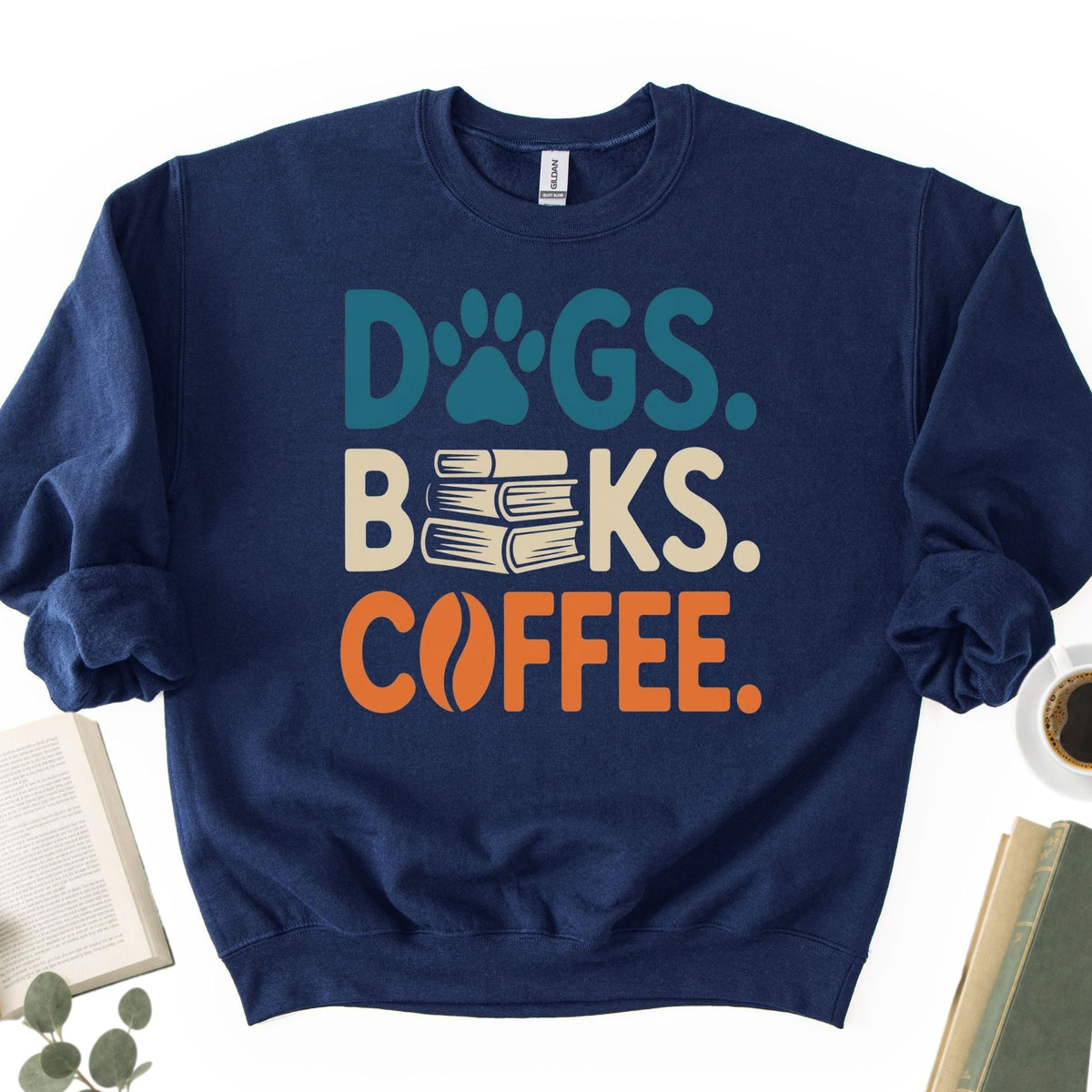 Dogs Books Coffee Unisex Sweatshirt