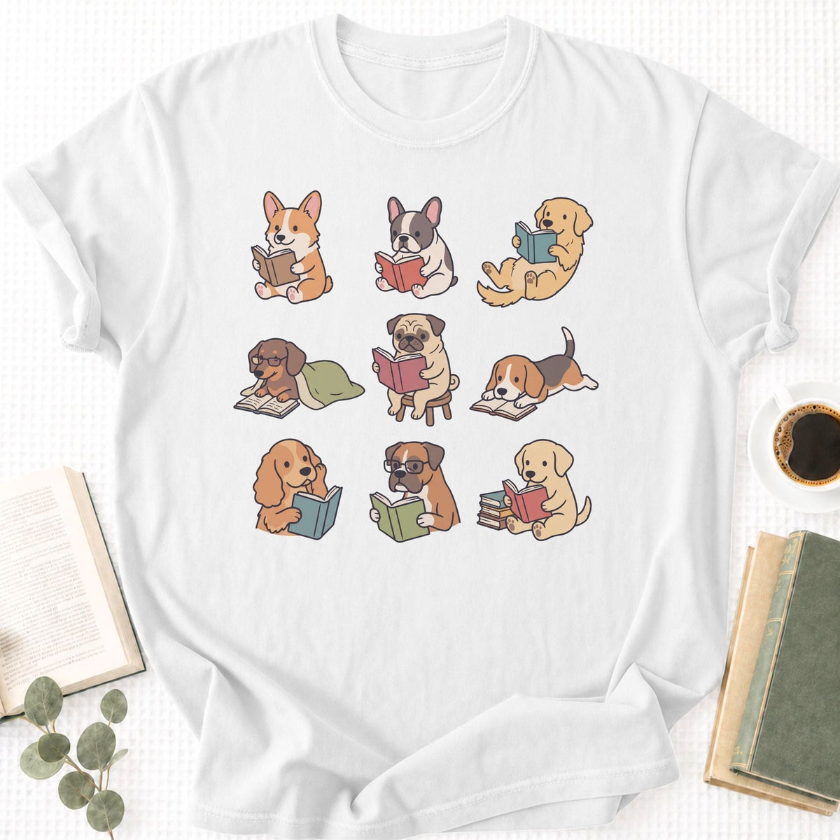 Dogs Reading Unisex T-Shirt