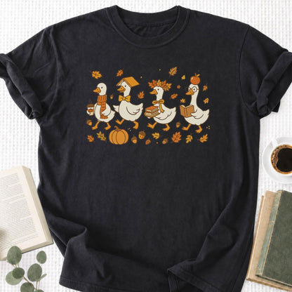 Fall Goose Autumn Reading Unisex T-Shirt