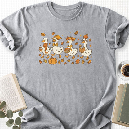 Fall Goose Autumn Reading Unisex T-Shirt