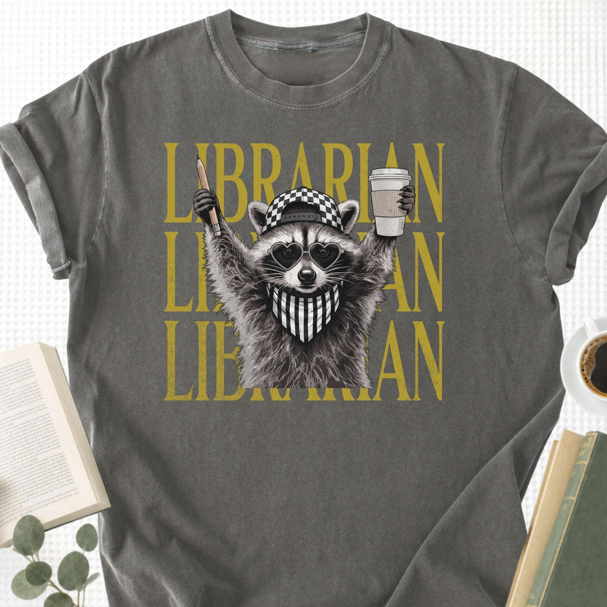 Feral Raccoon Librarian Unisex T-Shirt